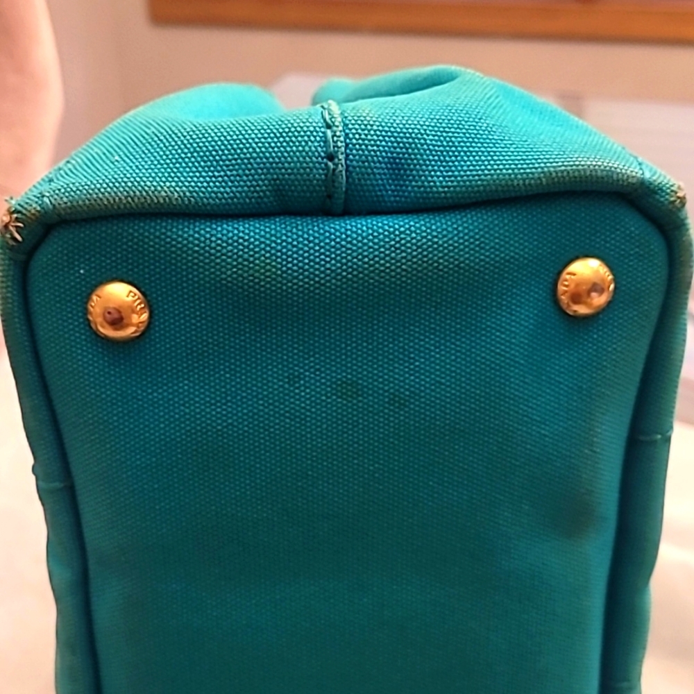 Prada Blue Canvas Tote Bag has Minor Wear - Picture 5 of 13
